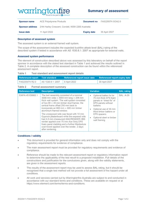 BAL-29 Certificate
